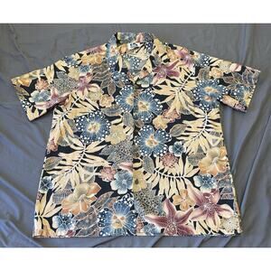 Hilo Hattie XL Hawaiian Aloha‎ Shirt Floral Tropical Button Up USA Made